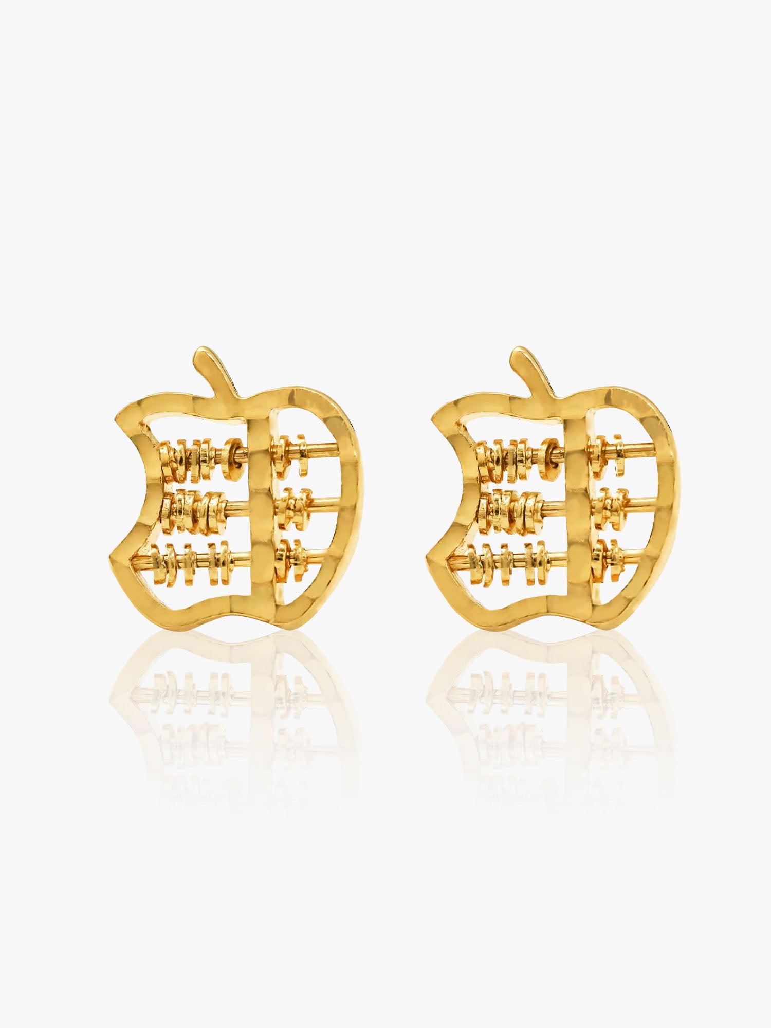 916 Gold Abacus Apple Earstuds