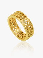 916 Gold Abacus Coin Ring