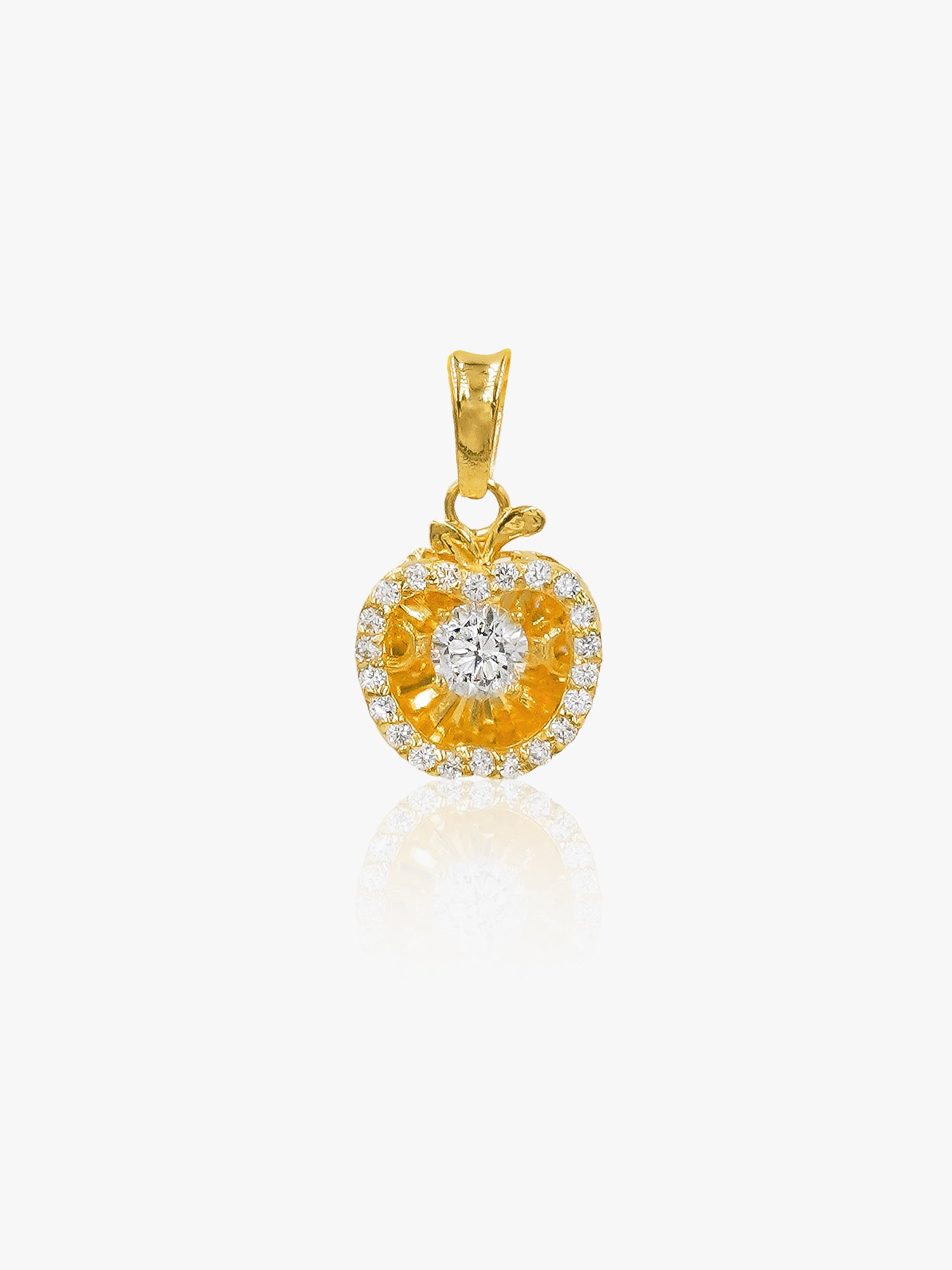 916 Gold Apple CZ Charm