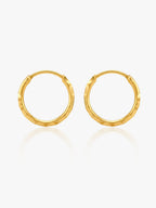 916 Gold Baby Facet Hoop Earrings