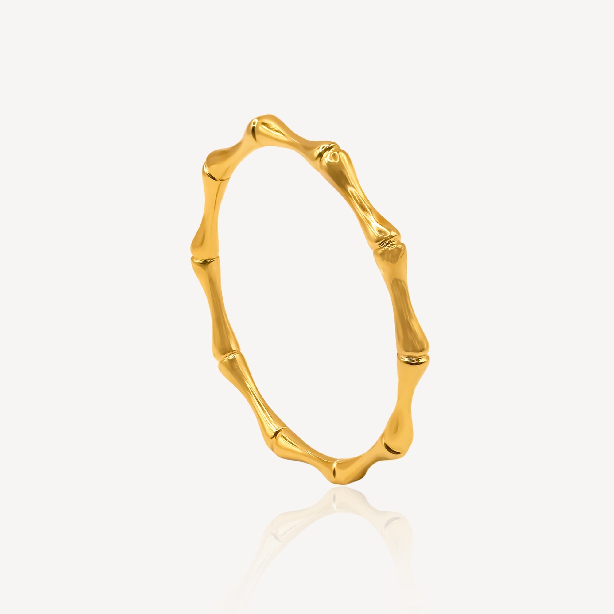 916 Gold Solid Bamboo Ring
