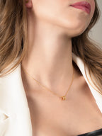 916 Gold Barrel Clover Necklace