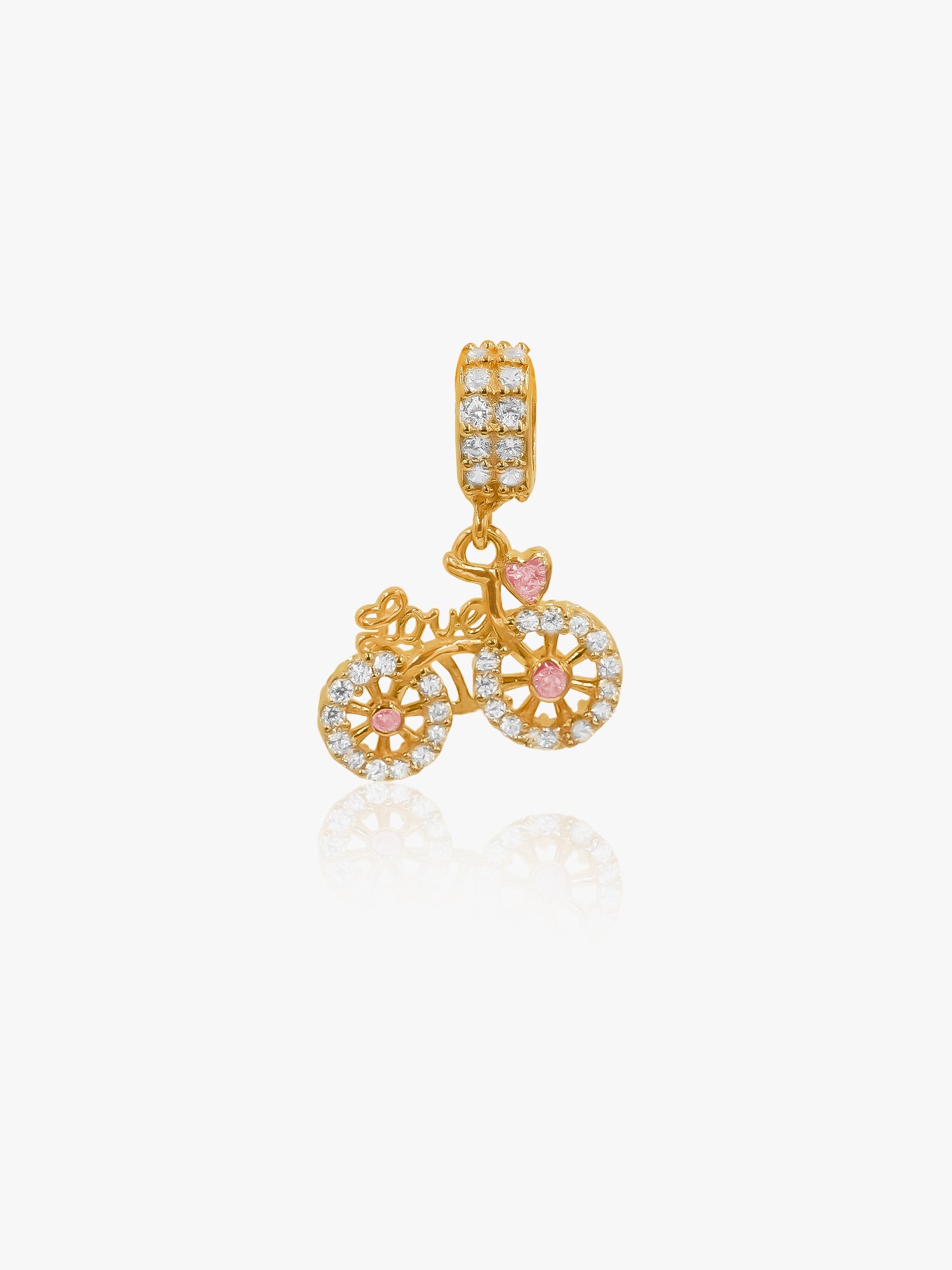 916 Gold Bicycle Love Charm