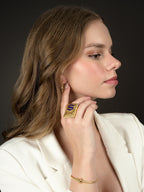 916 Gold Blue Dollar Abacus Ring