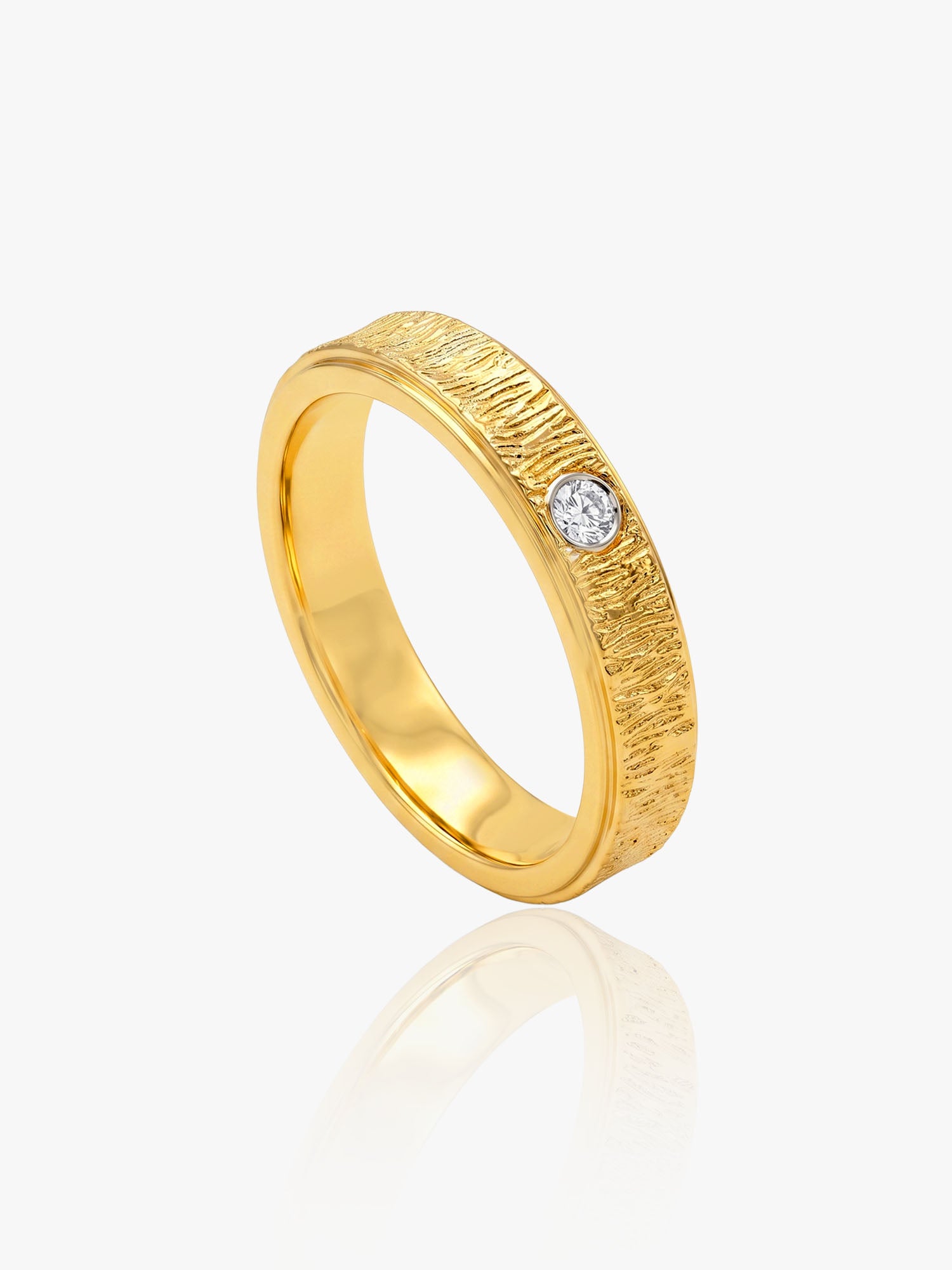 916 Gold Bulky Wedding Band