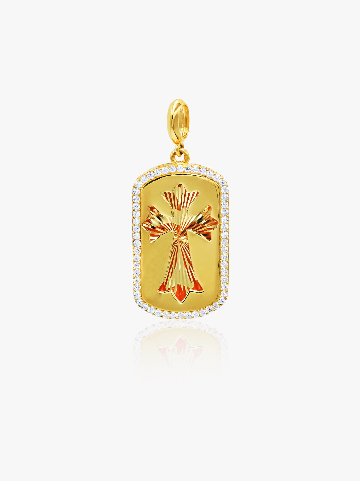 916 Gold CZ Cross Pendant