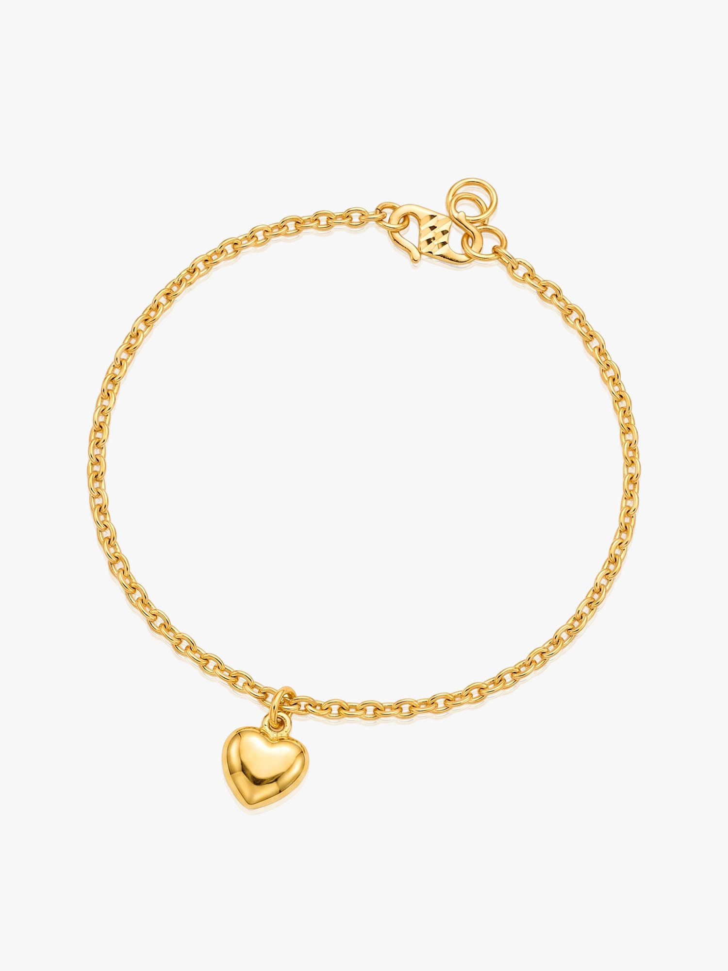 916 Gold Cable Heart Bracelet