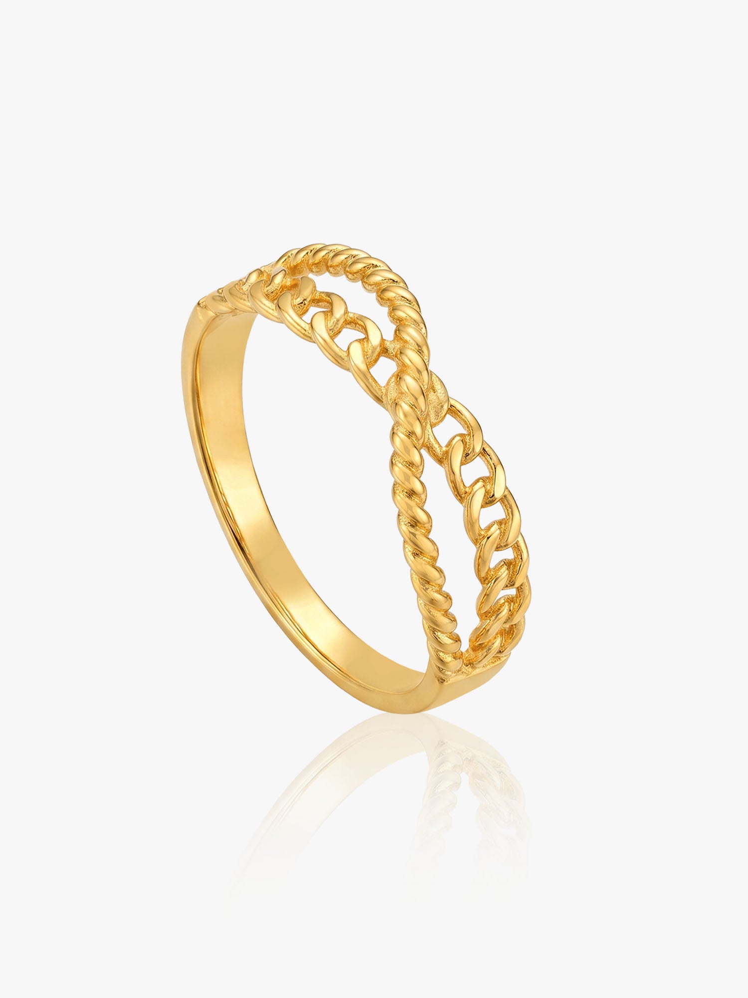 916 Gold Chain Rope Infinity Ring
