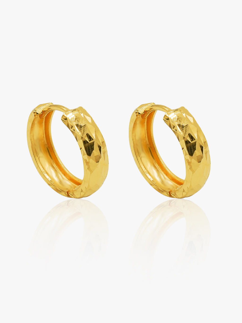 916 Gold Chiseled Earring