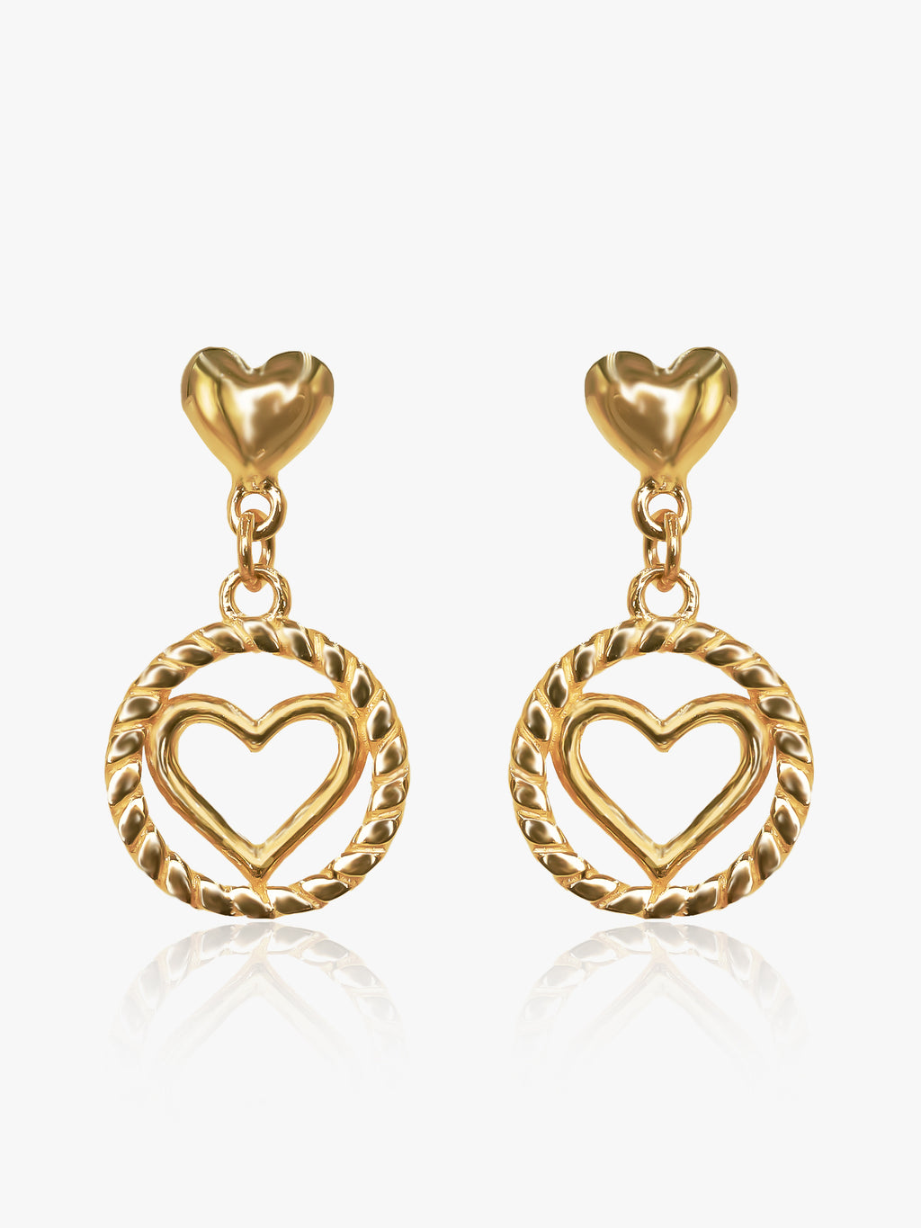 916 Gold Circle Love Earring