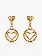 916 Gold Circle Love Earring