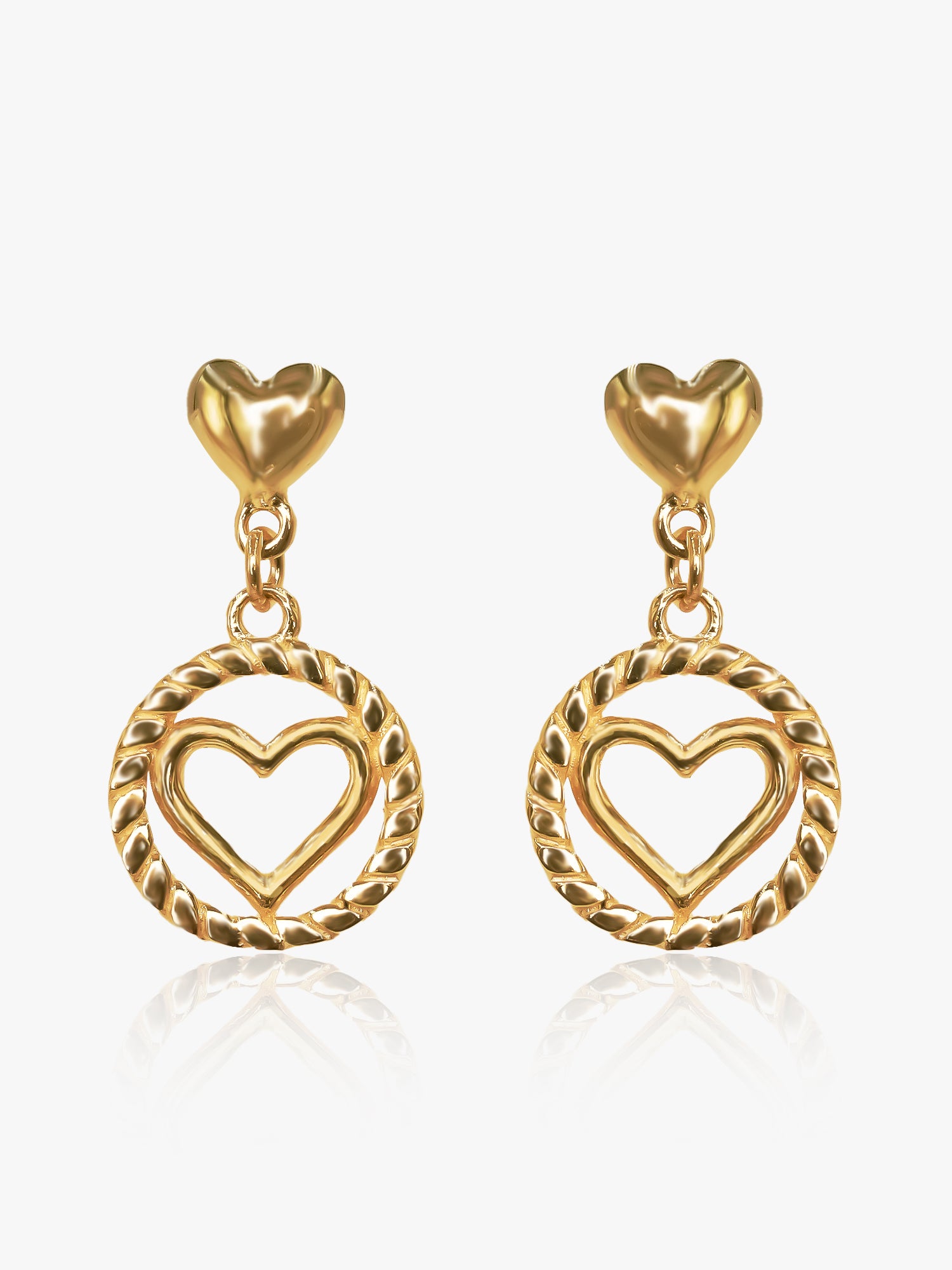 916 Gold Circle Love Earring