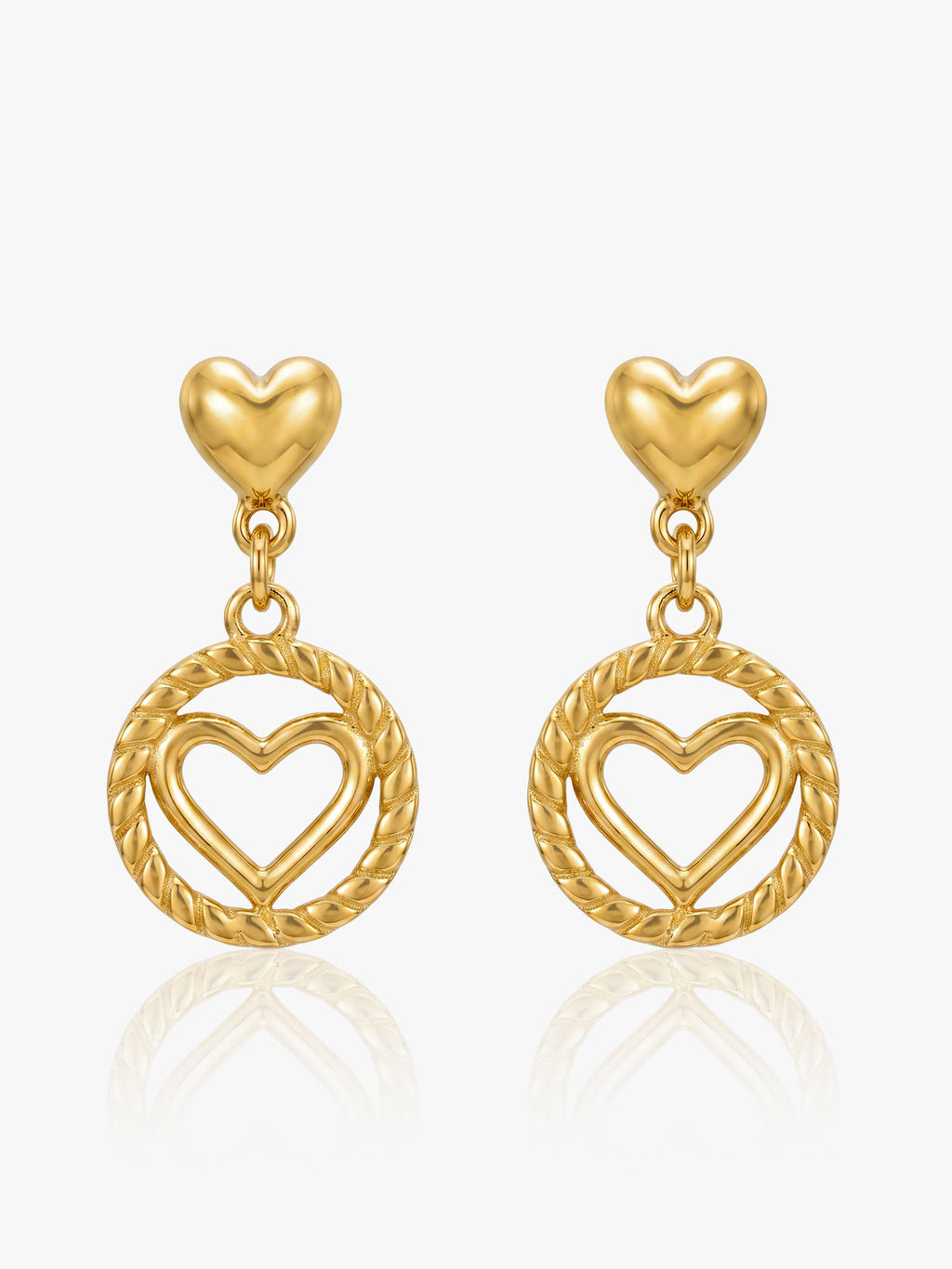 916 Gold Circle Love Earring