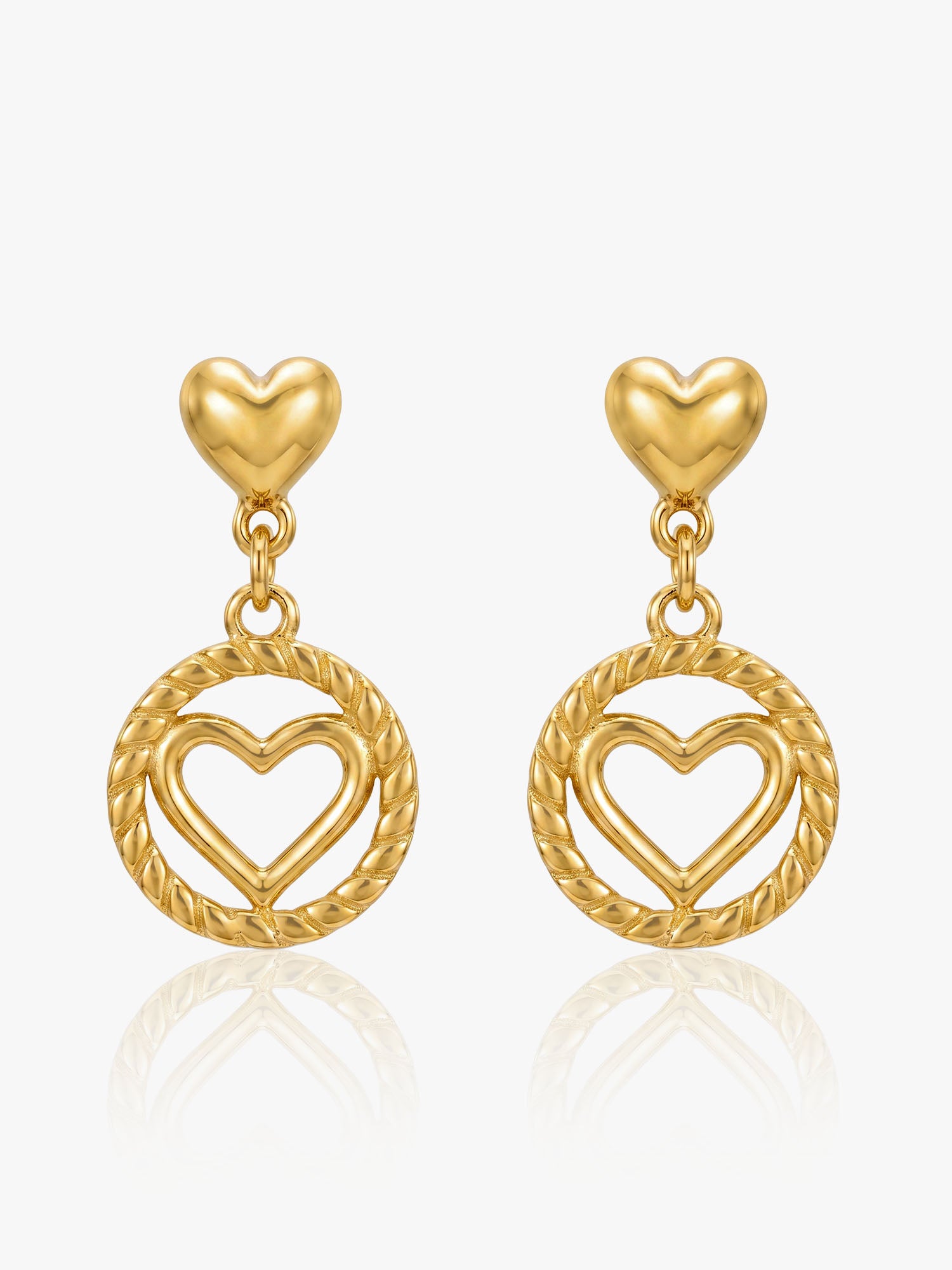 916 Gold Circle Love Earring