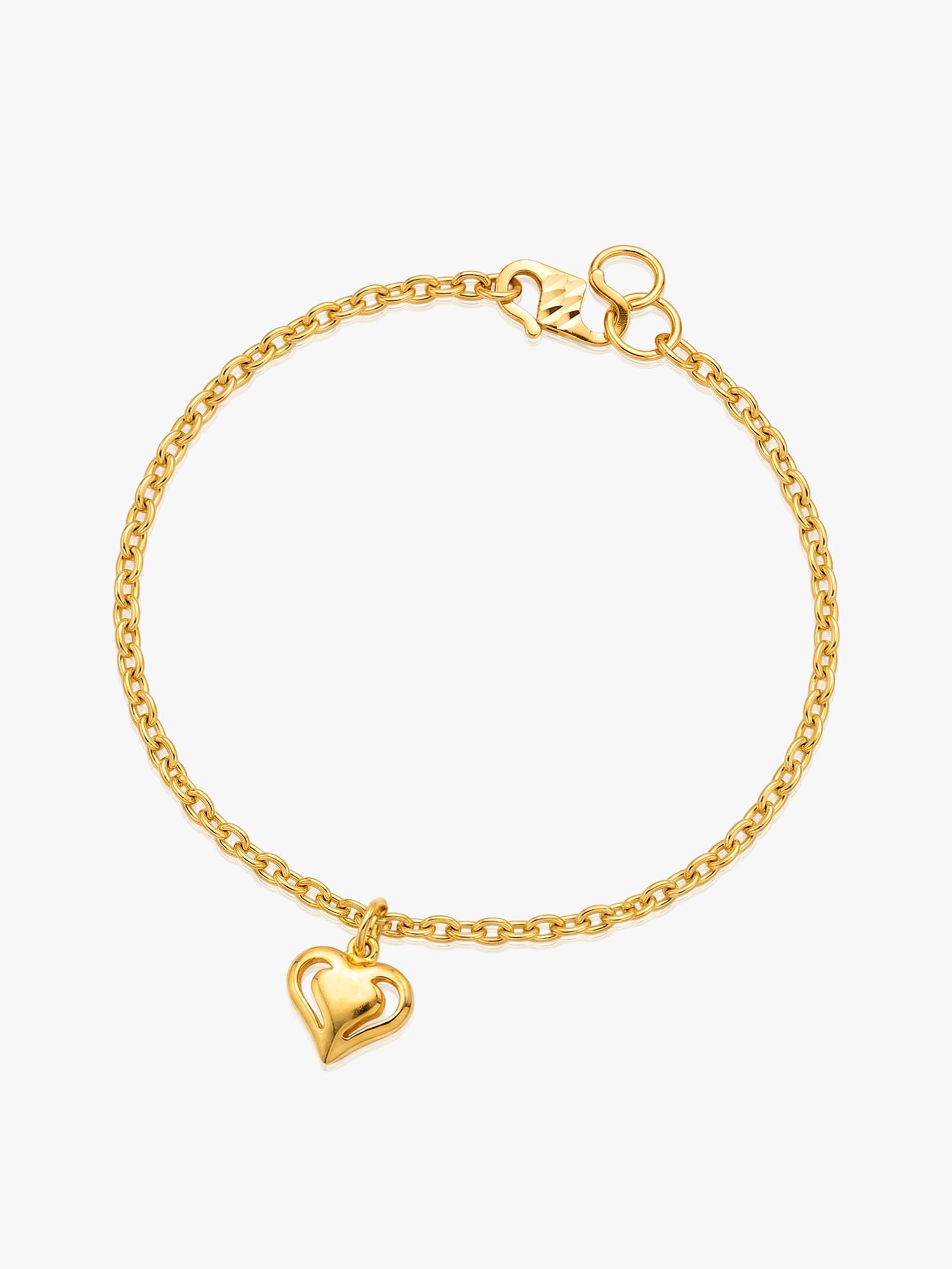 916 Gold Classic Heart Bracelet