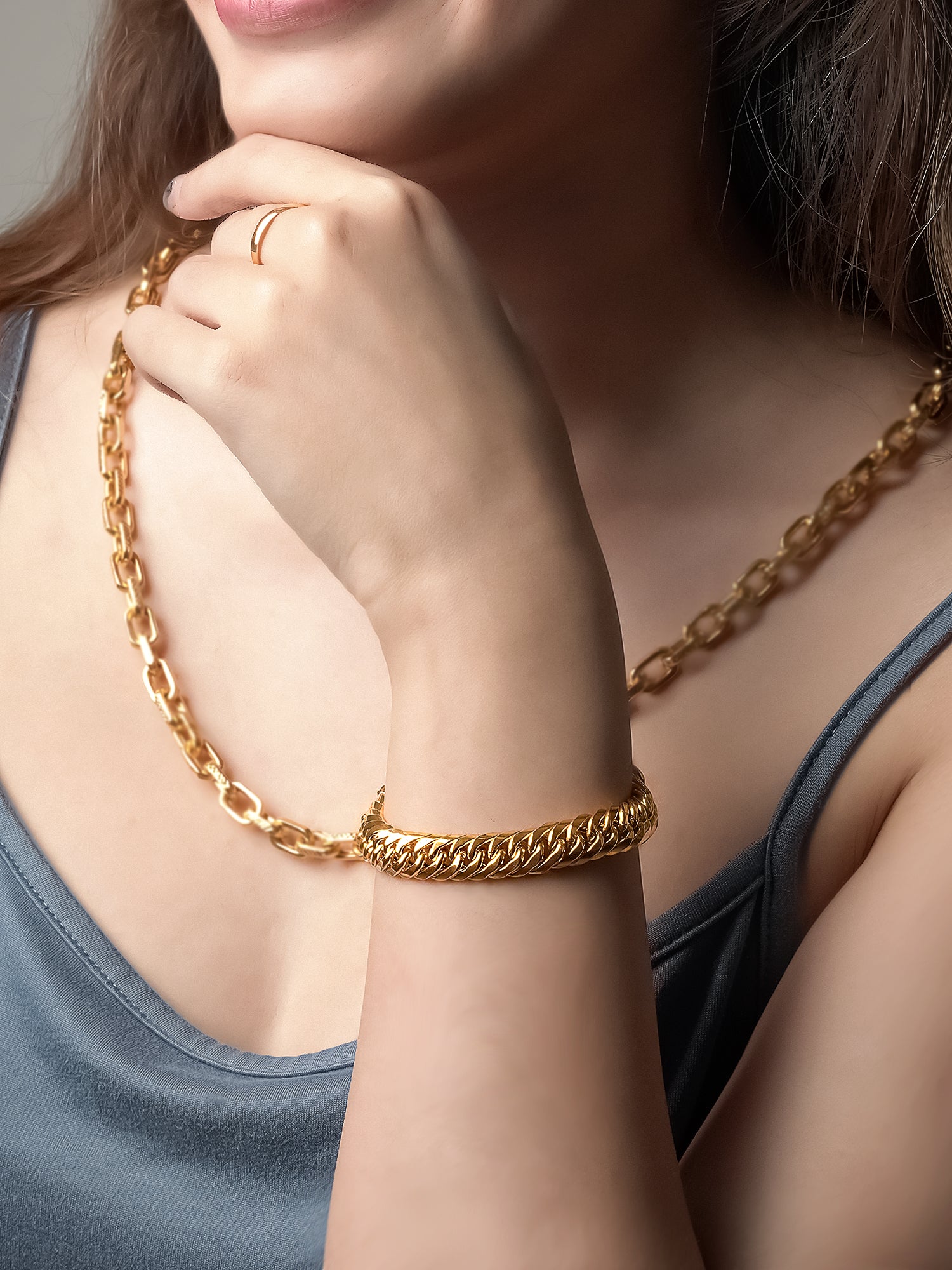 916 Gold Cigaro Bracelet (7mm)