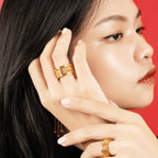 916 Gold Thick Coin Abacus Ring