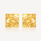 916 Gold Crush Square Earring