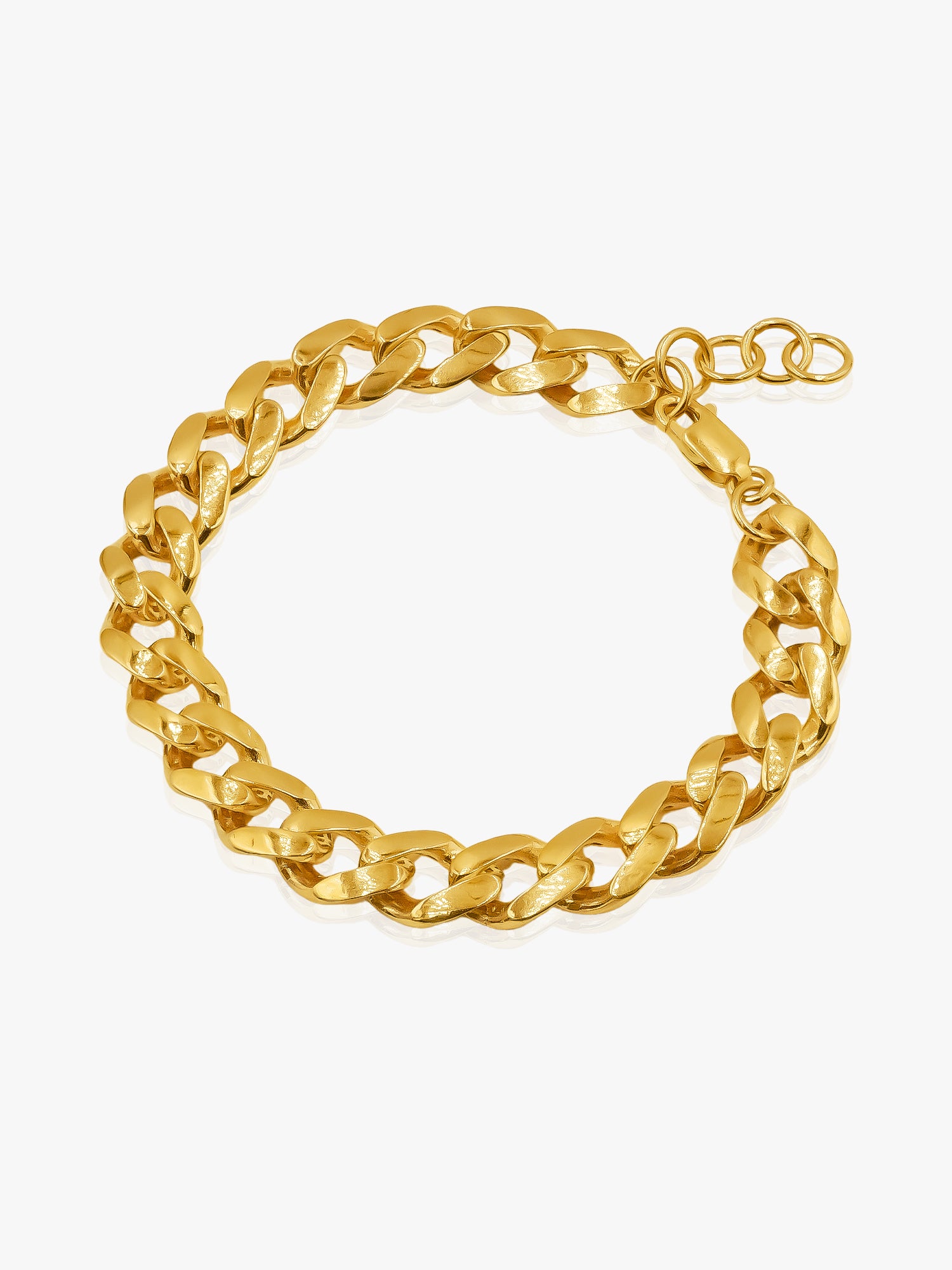 916 Gold Cuban Bracelet (Wide Loop)