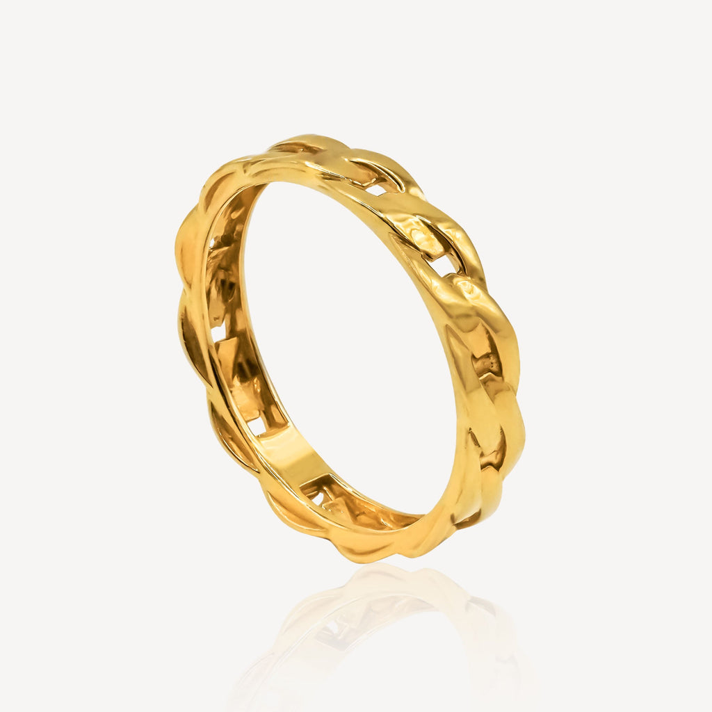 916 Gold Cuban Ring