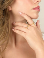 916 Gold Cuban Two Tone Ring