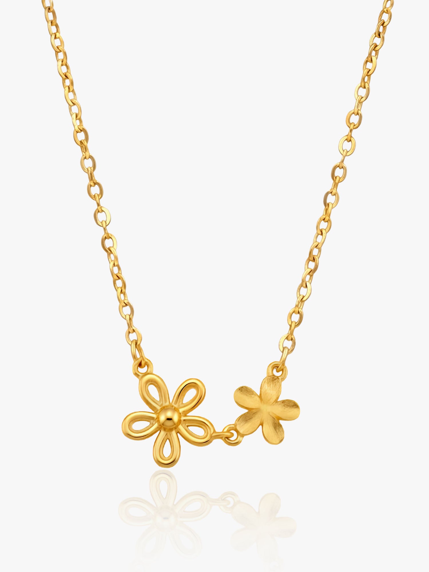 916 Gold Daisy Link Chain Set