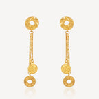 916 Gold Dangling Coin Earring