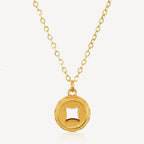 916 Gold Drum Coin Necklace