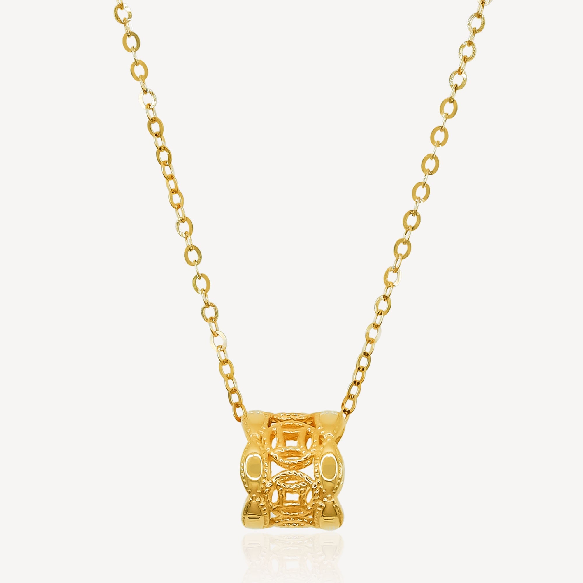 916 Gold Drum Coin Necklace - Top Gold Shop Gold Jewellery in singapore