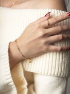 916 Gold Dual Orbs Link Bracelet