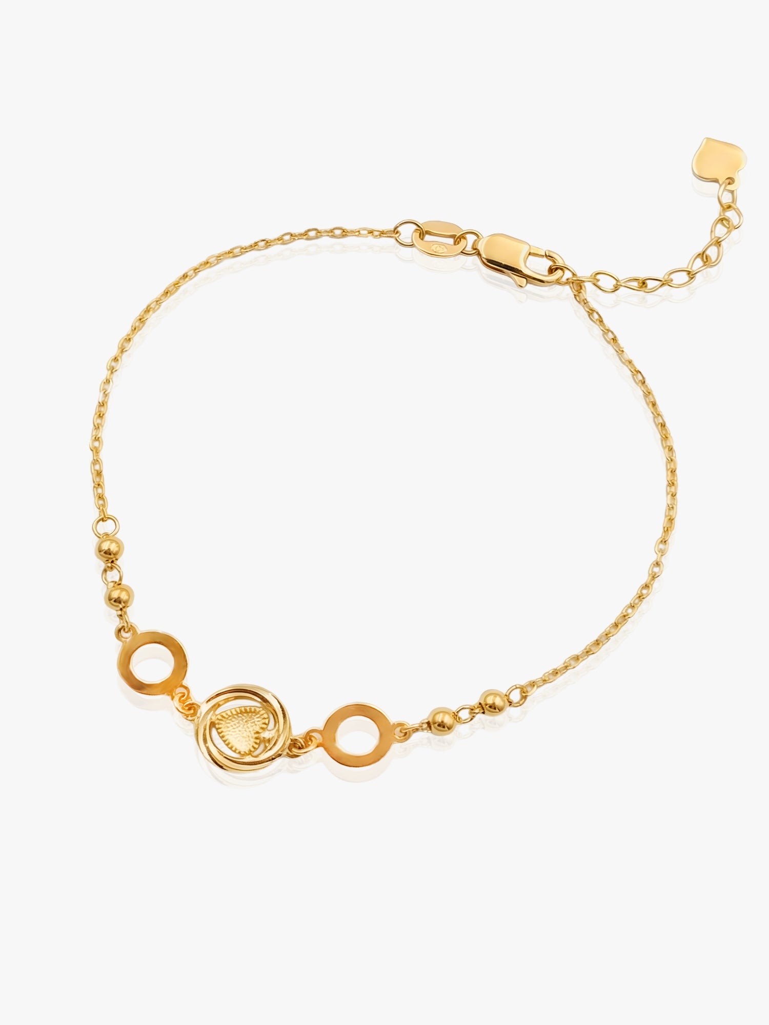 916 Gold Enchanted Heart Bracelet