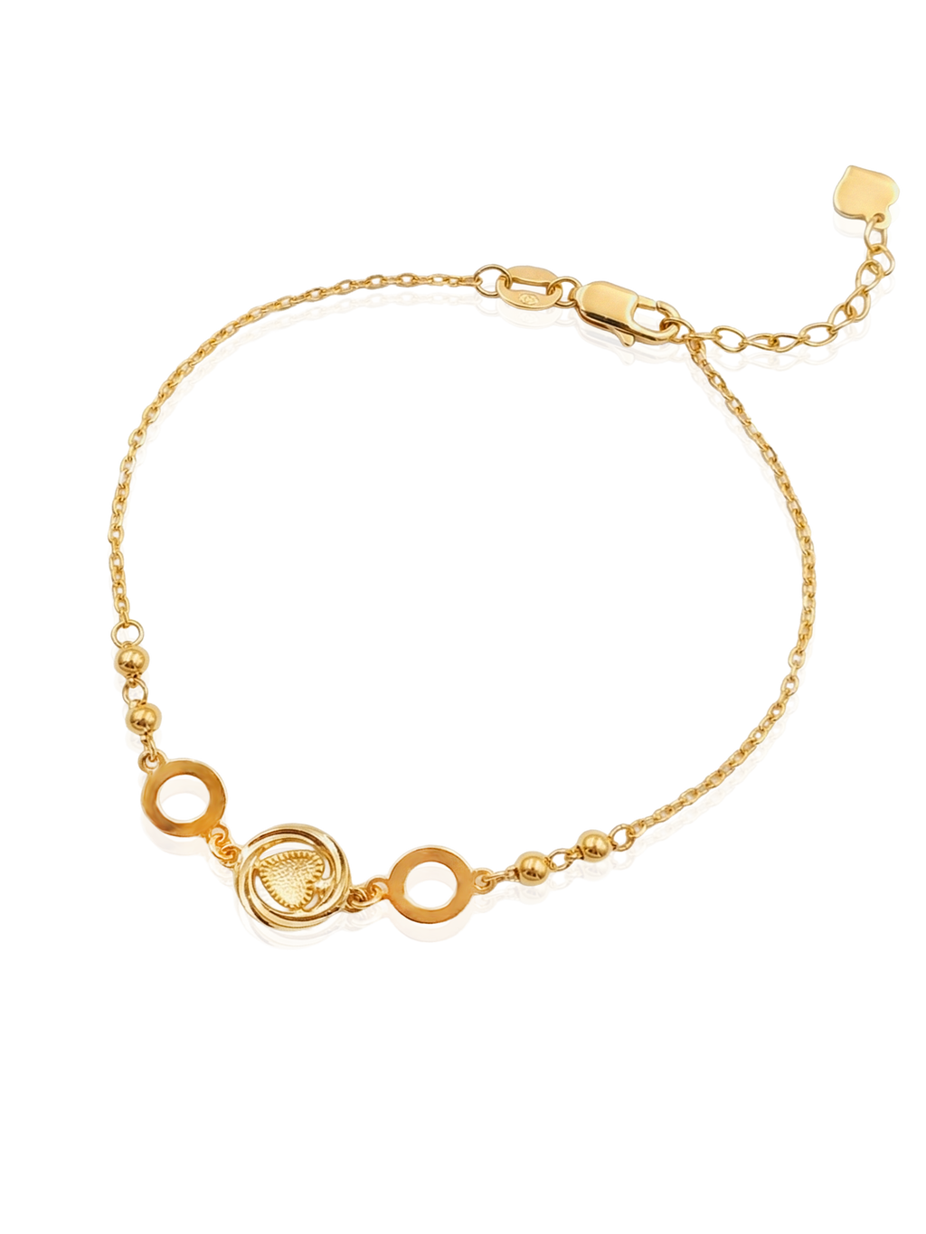 916 Gold Enchanted Heart Bracelet