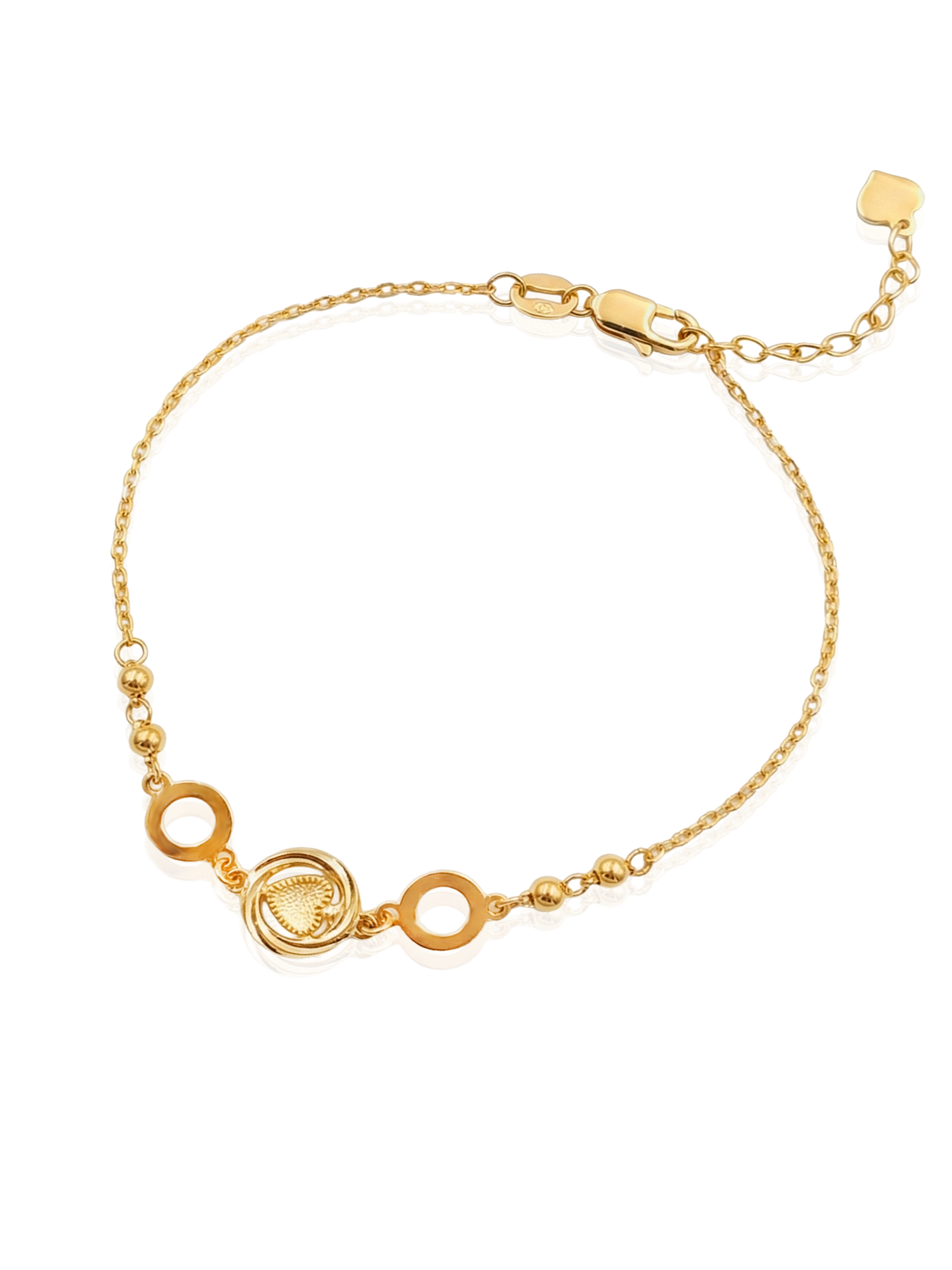 916 Gold Enchanted Heart Bracelet