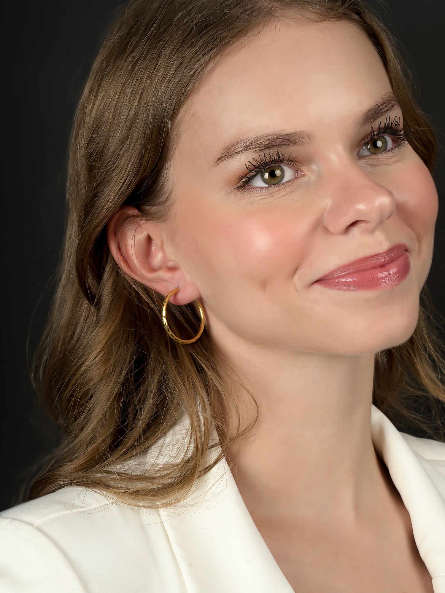 916 Gold Engraved Earring