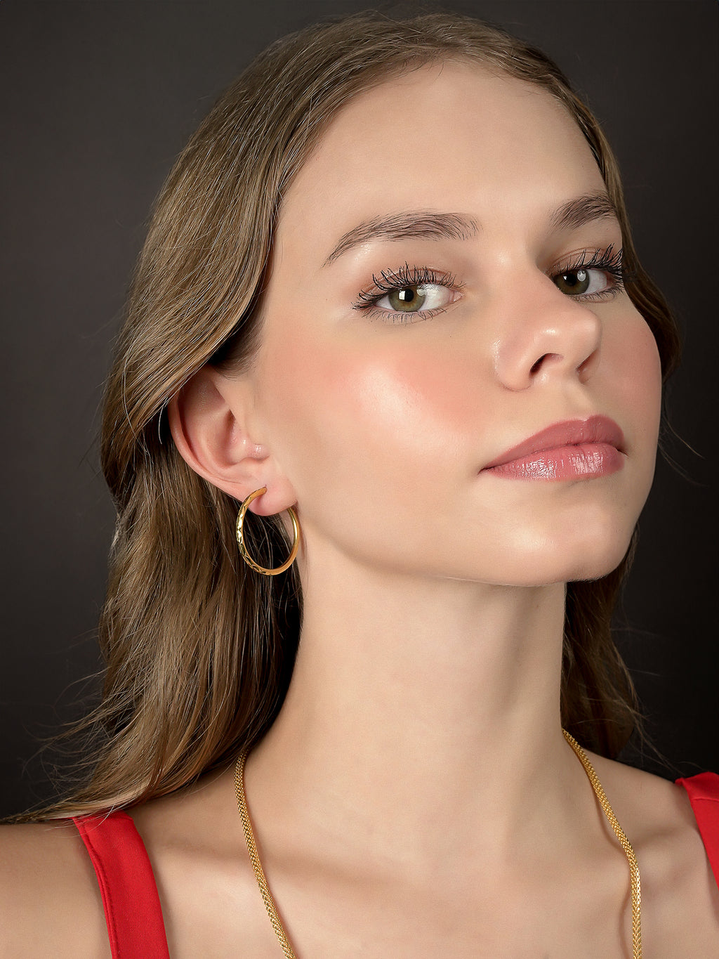 916 Gold Engraved Earring