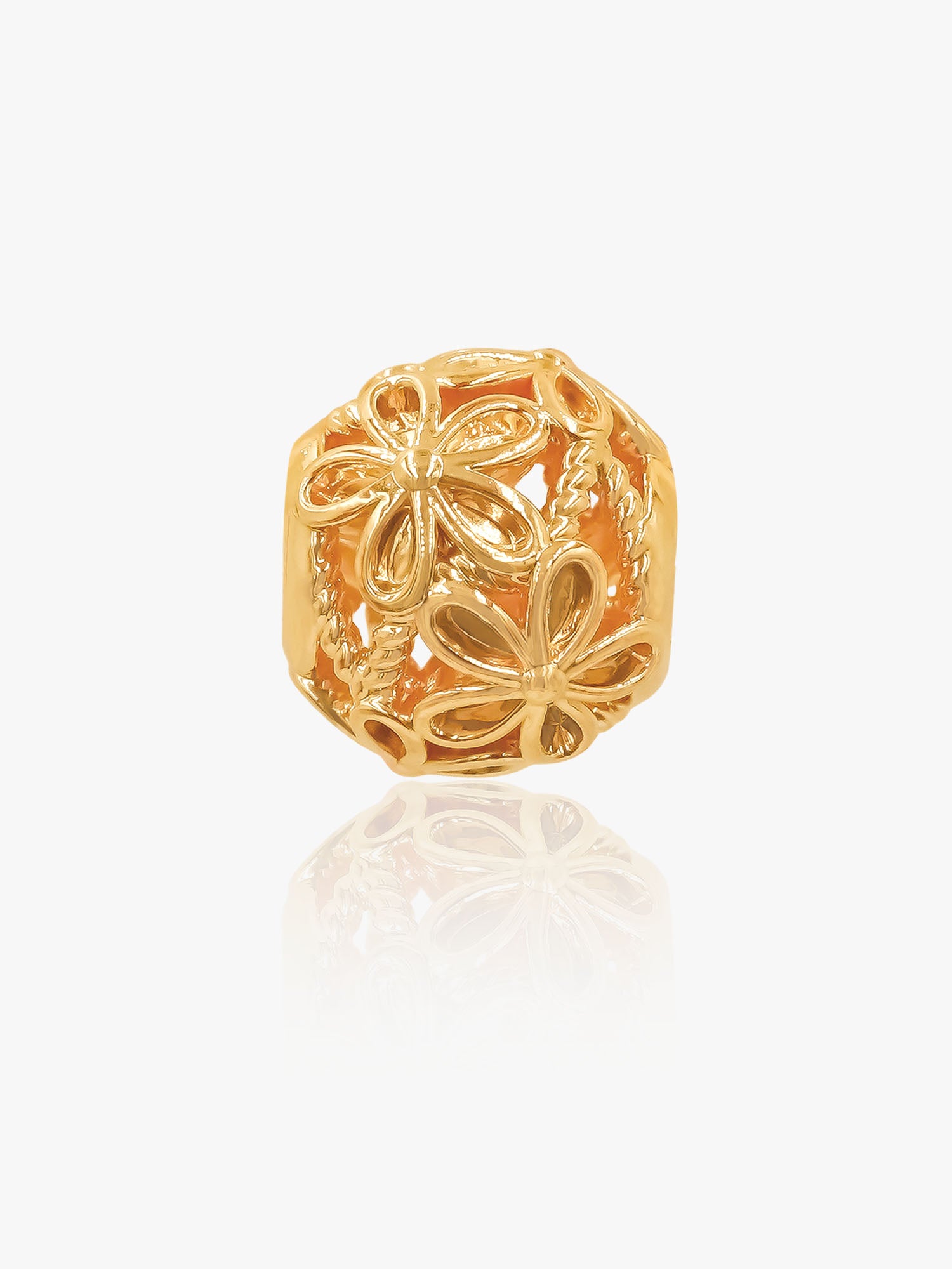 916 Gold Floral Grace Charm