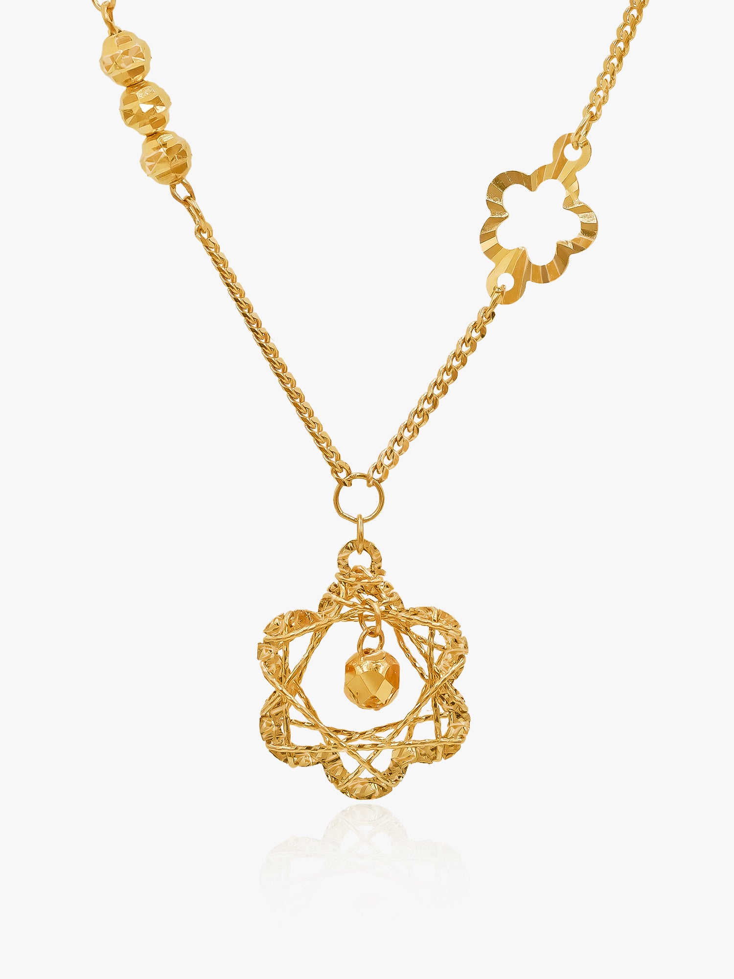 916 Gold Flower Lattice Style Set Chain