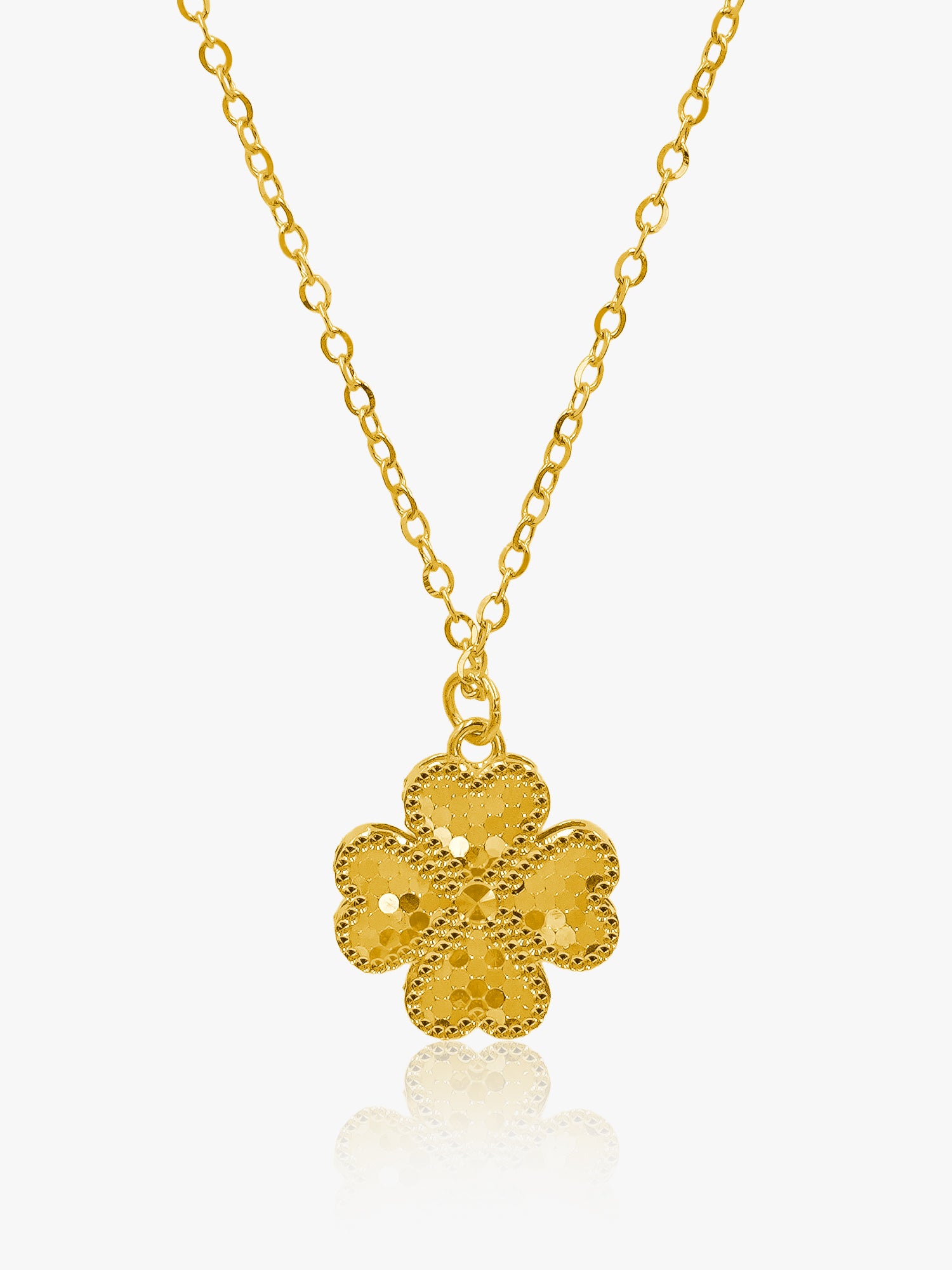 916 Gold Four Leaf Chain Set