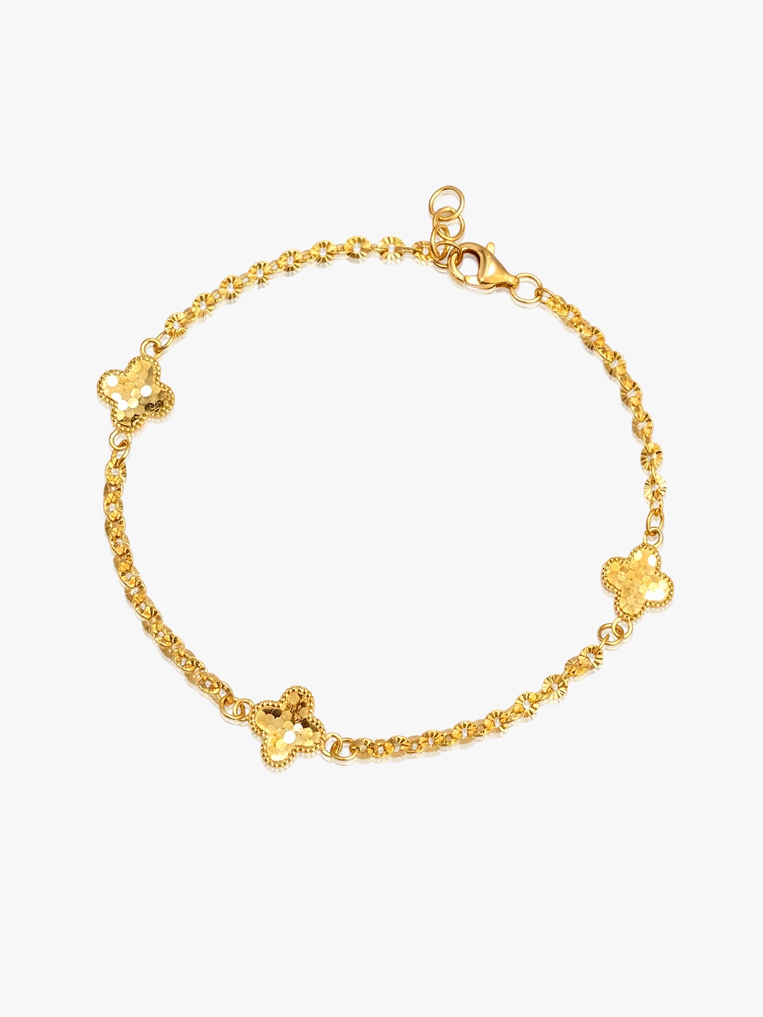 916 Gold Friendship Clover Bracelet
