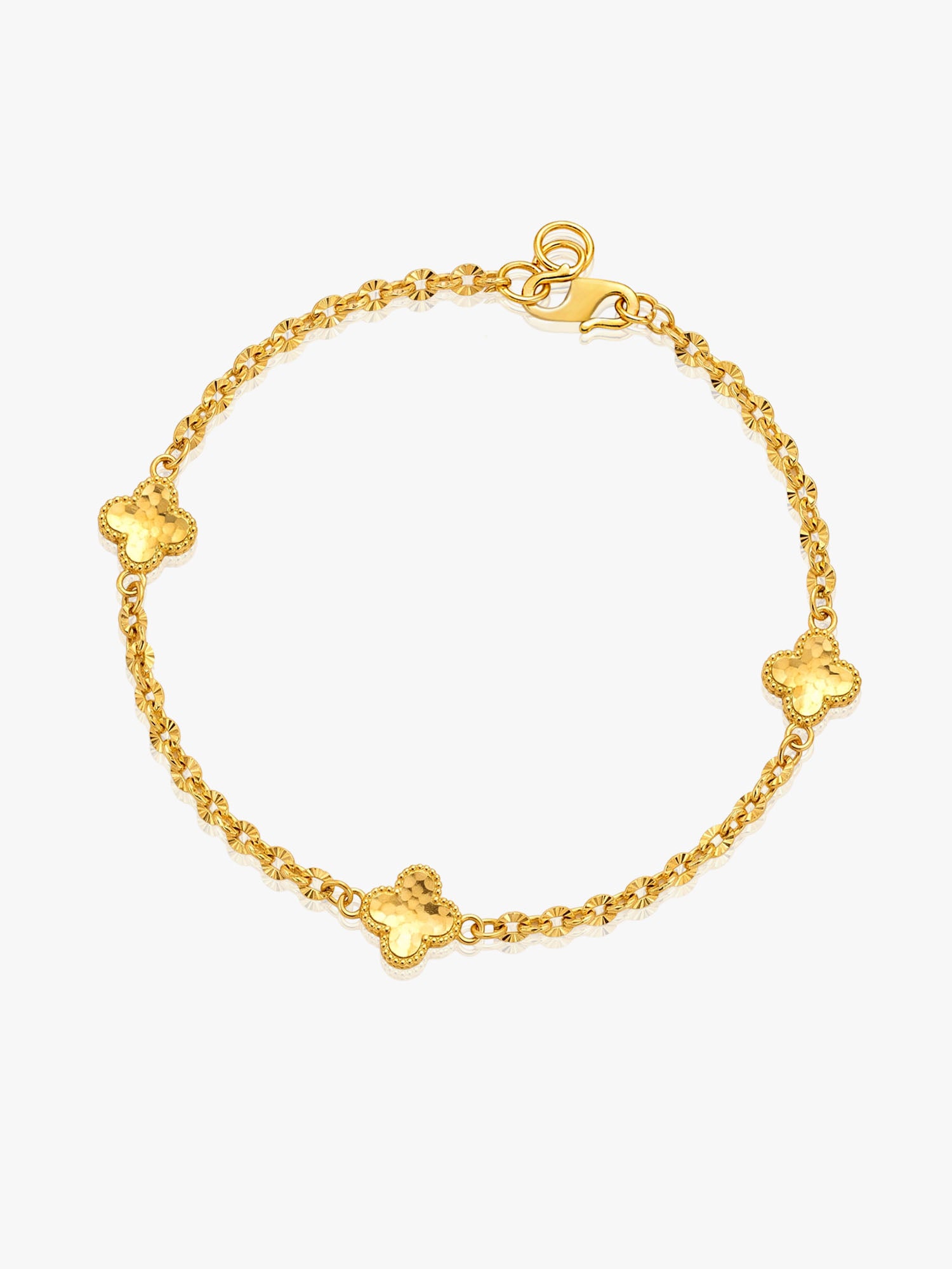916 Gold Friendship Clover Bracelet S Hook