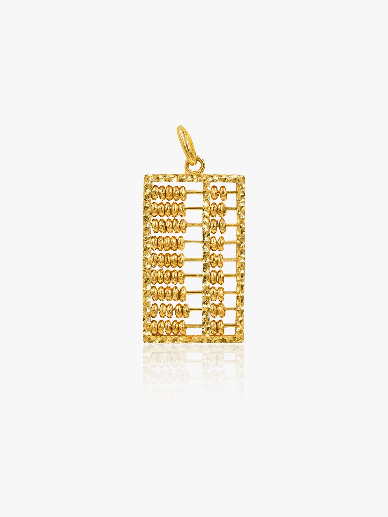 916 Gold Full Abacus Pendant