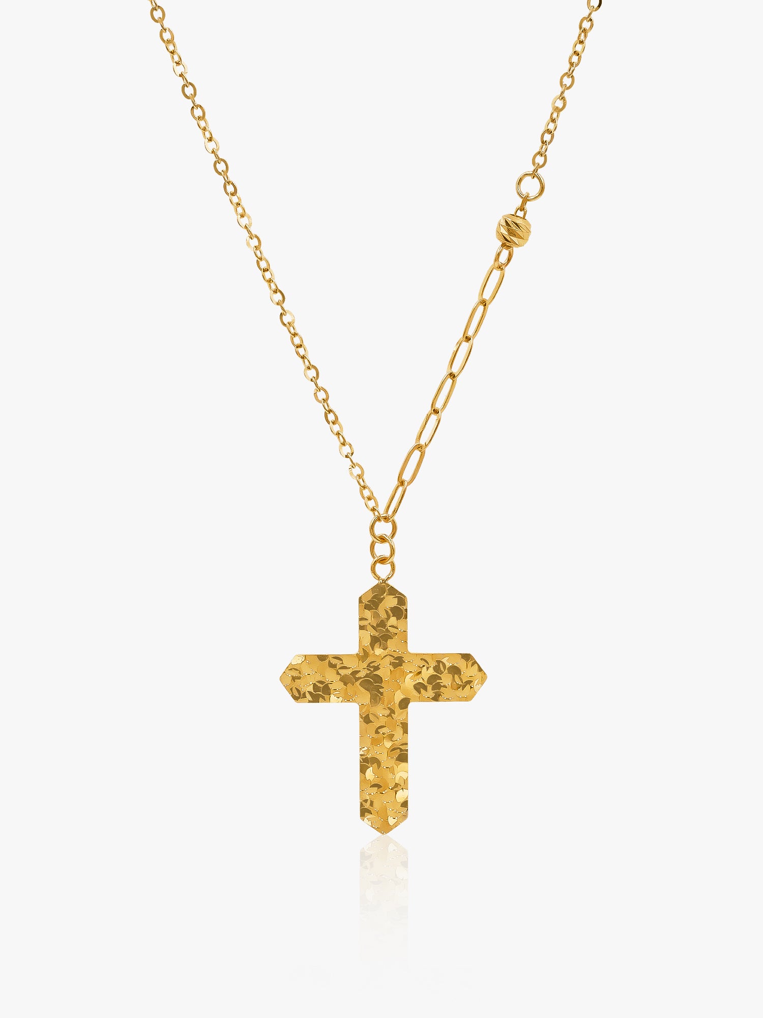 916 Gold Glory Cross Set Chain