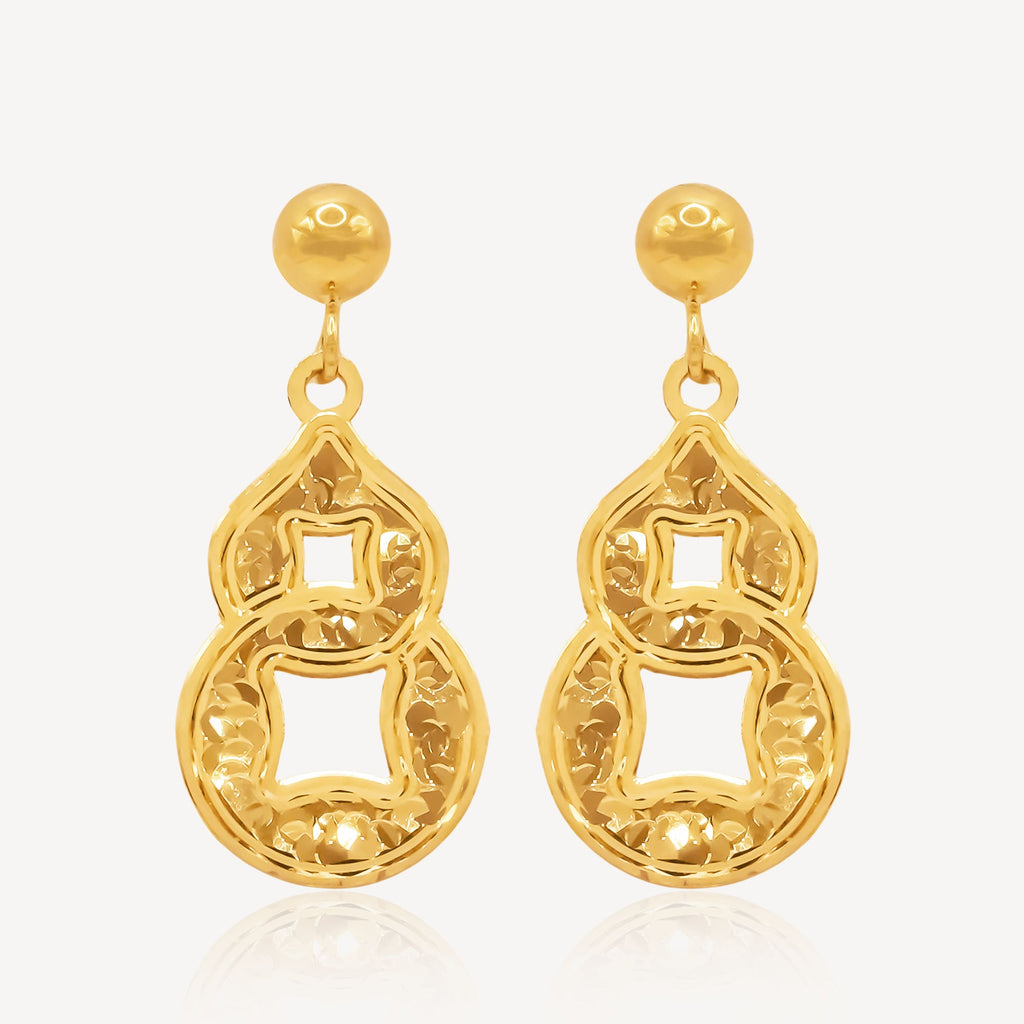 916 Gold Crush Gourd Earring