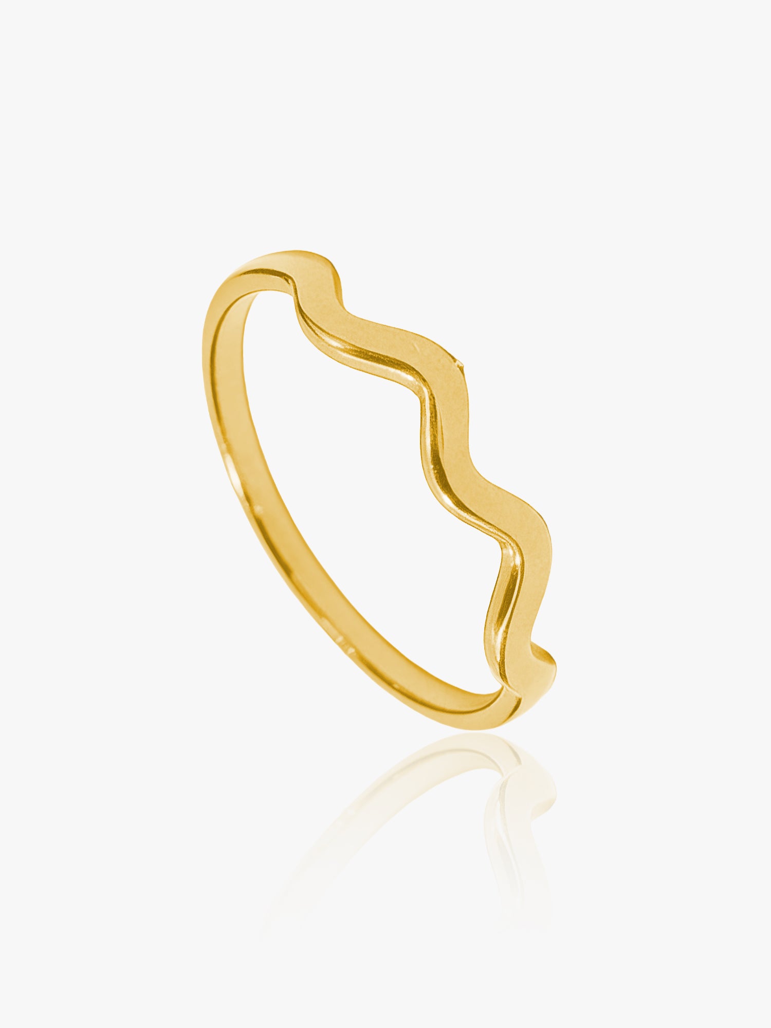 916 Gold Half Wavey Ring