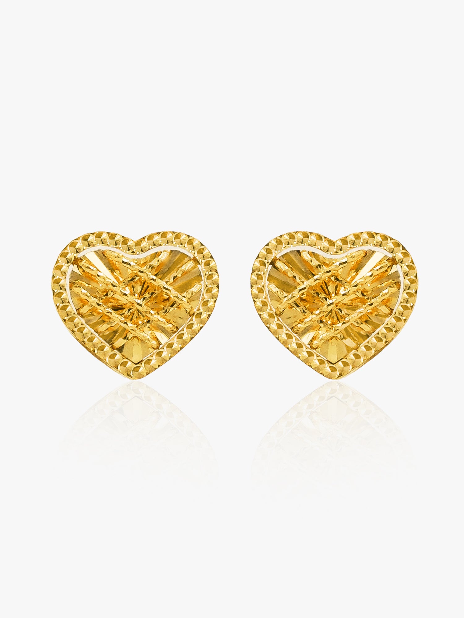 916 Gold Heart Earring