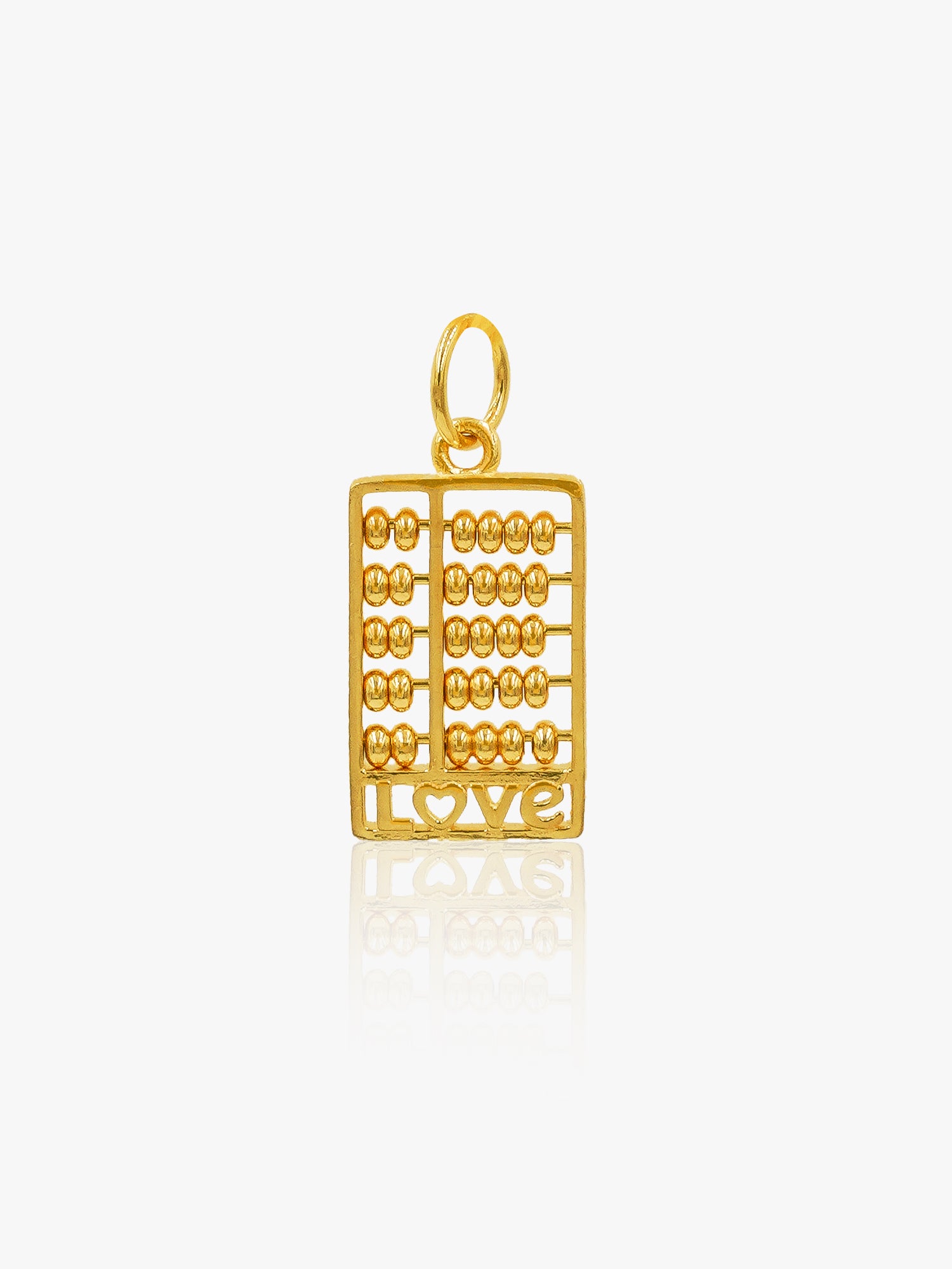 916 Gold Heartfelt Abacus Pendant