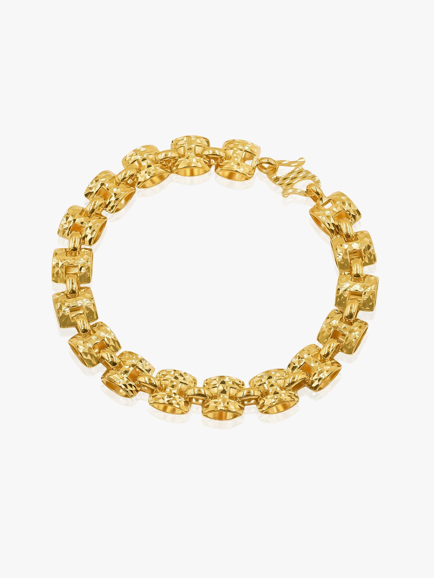916 Gold Hollow H Bracelet