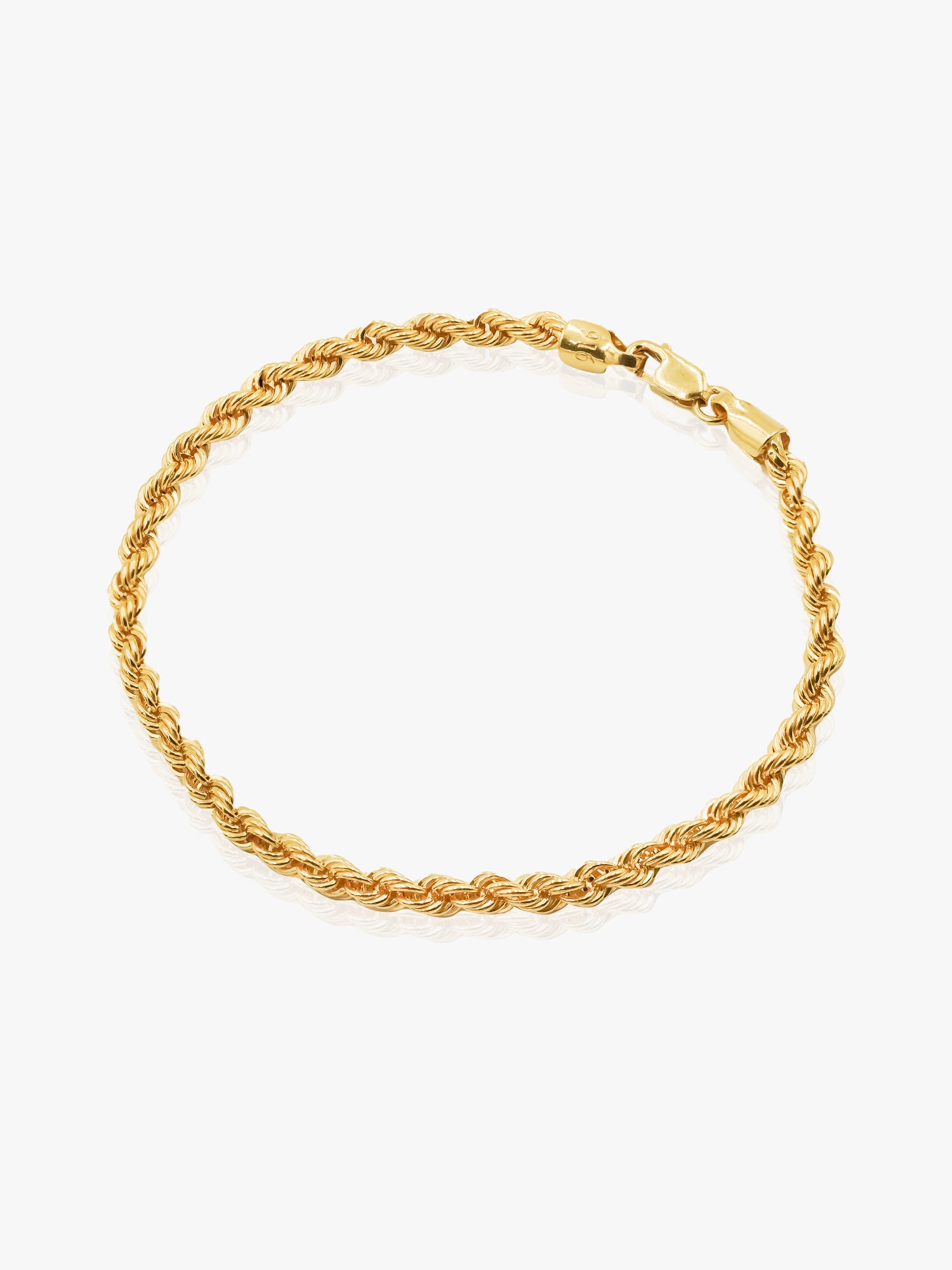 916 Gold Hollow Rope Bracelet (2mm)
