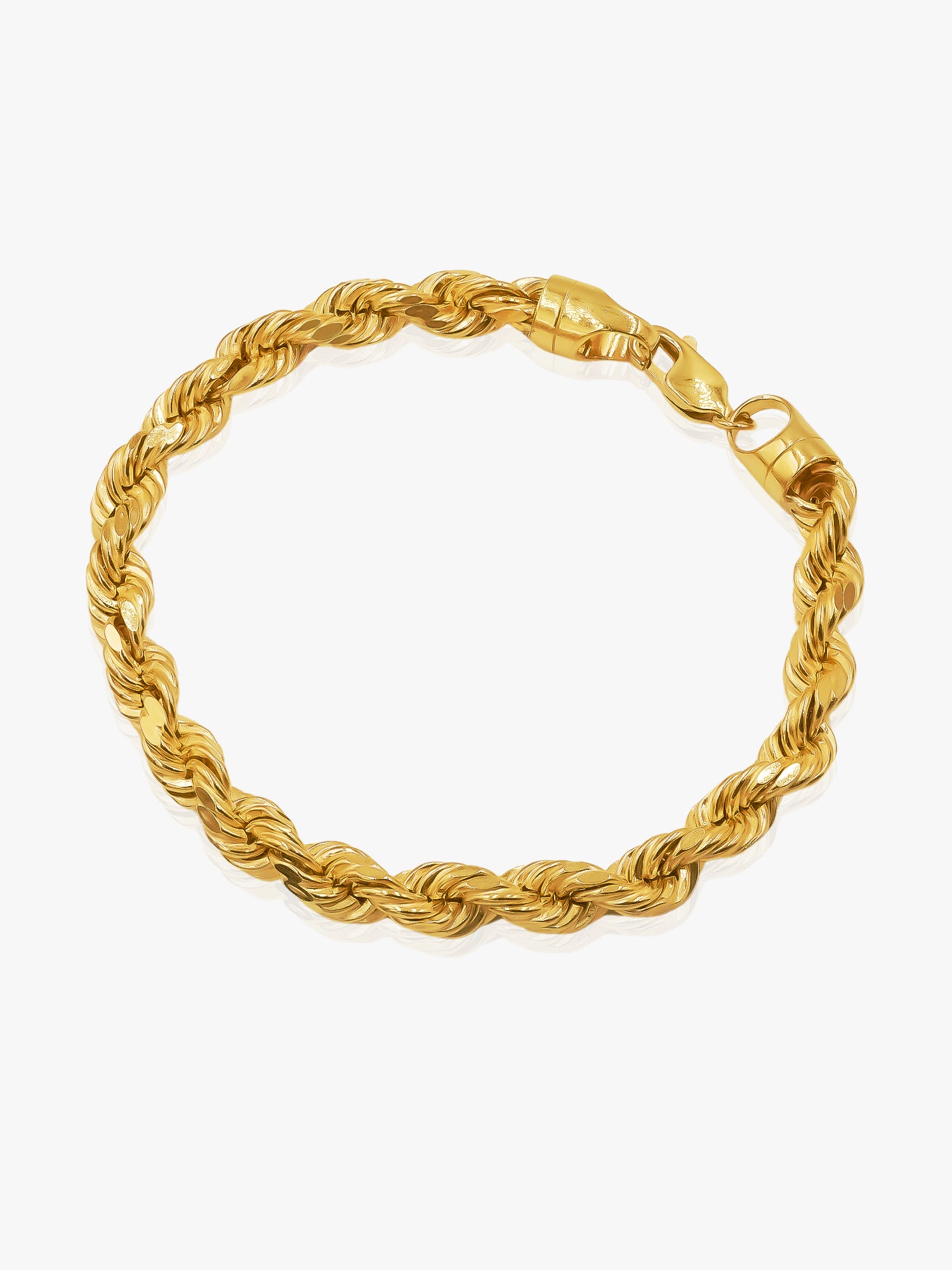 916 Gold Diamond Cut Rope Bracelet (6mm Series)