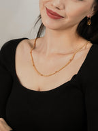 916 Gold Hollow Rope Clips Chain